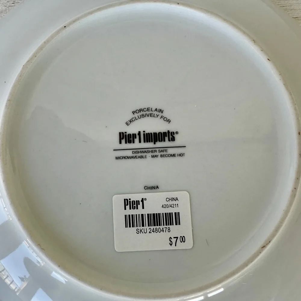 3-8 1/4” DECORATIVE FRUIT, CHINA PLATES. COLORFUL FARMHOUSE PLATES.